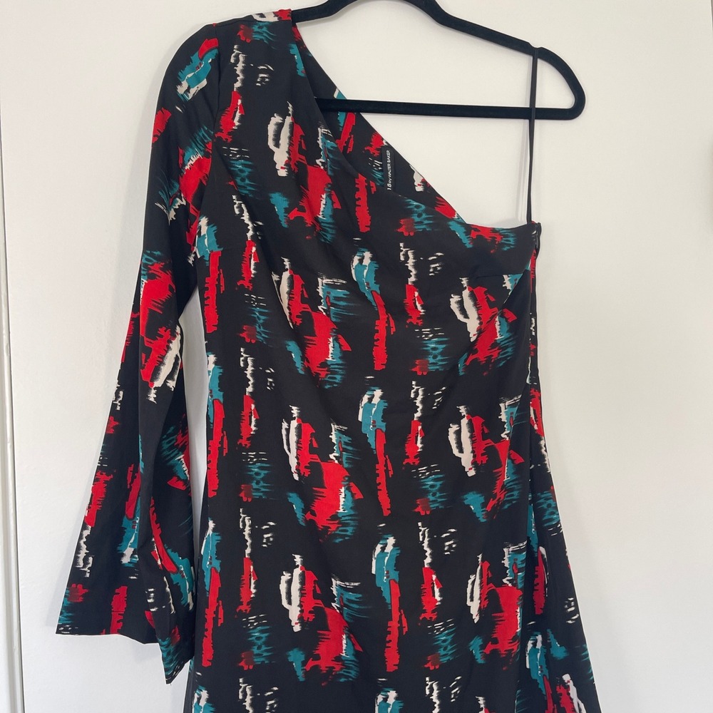 W118 by Walter Baker $158 Black Abstract Allison One Shoulder Women's Dress XS - Picture 2 of 8